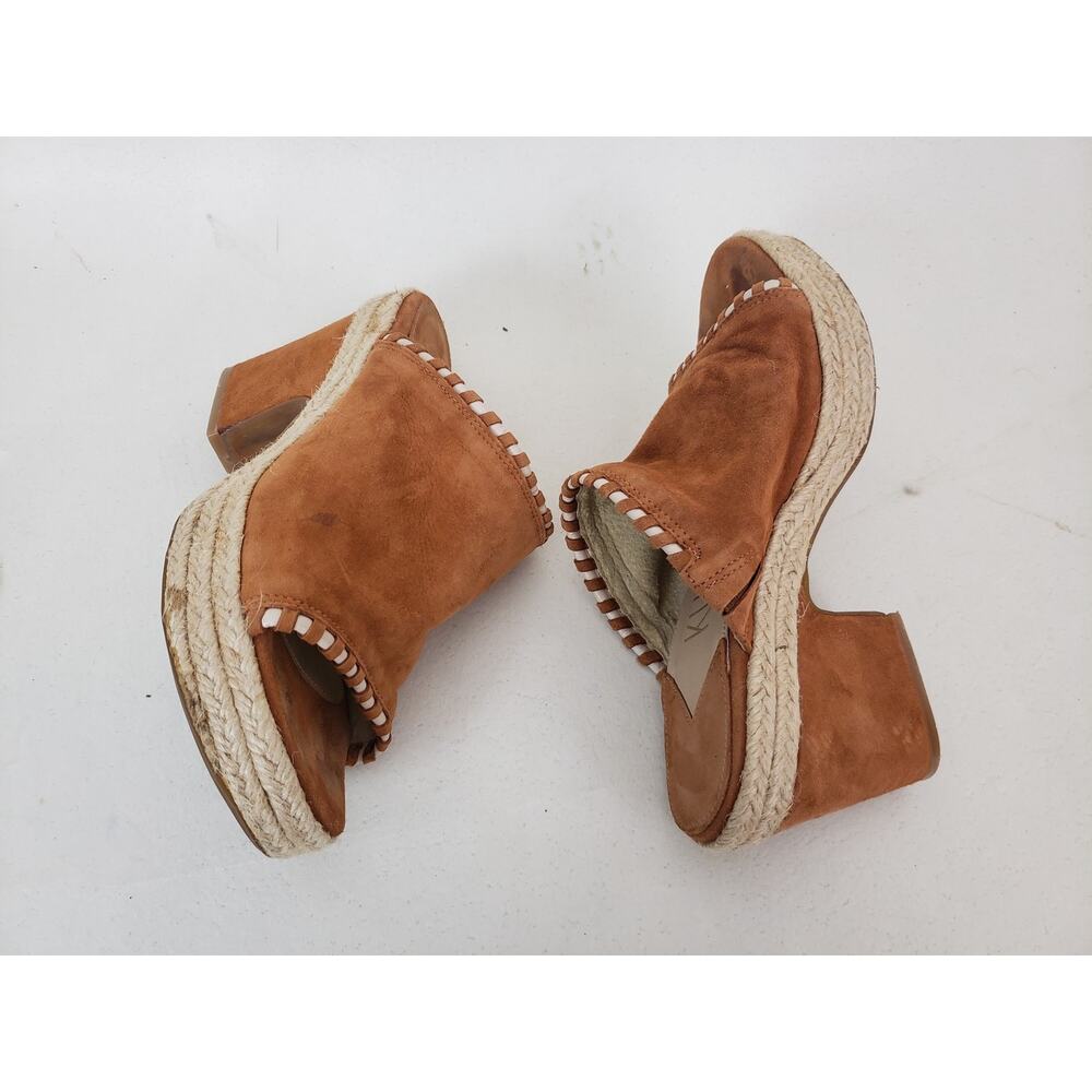 Y2K Klik Women's Shoes Suede Mule Heel Size 37 Boho Fairy Camel Brown Spain